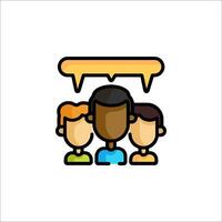 People under a table icon vector