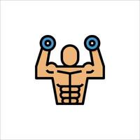 A man lifting weights icon vector
