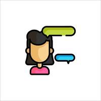 A woman with speech bubbles on her head vector