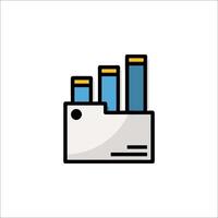 A file icon with two bars and a pencil vector