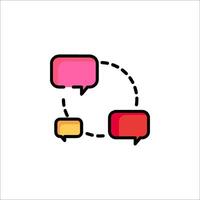 A conversation icon with two speech bubbles vector