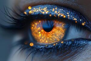 Fantasy Eye with Glittering Cosmic Universe for Creative Design photo