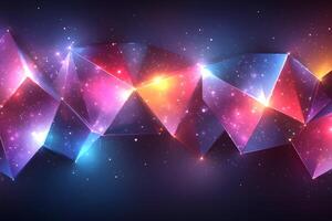 Futuristic Abstract Polygonal Geometry with Cosmic Background for Digital Art and Design photo