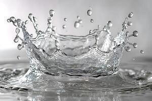 Dynamic Water Splash on Smooth Surface - Perfect for Abstract Design, Poster or Background photo