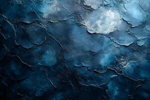 Abstract Textured Blue Surface with Cloudy Patterns for Artistic Background Design photo