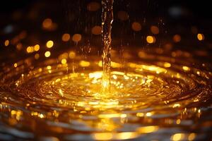 Golden Liquid Splash with Dramatic Lighting for Luxurious Design Themes photo