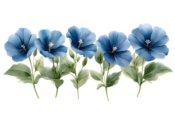 Elegant Blue Hibiscus Floral Pattern for Botanical Print Design
