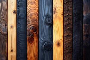 Rustic Wooden Texture with Diverse Wood Grain Patterns for Design and Decoration photo