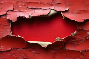 Abstract Red Torn Paper Texture Design for Art and Background Concepts photo