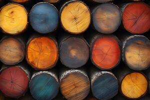Colorful Log Ends Pattern for Rustic Cabin Decor and Nature Art Projects photo