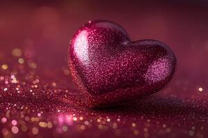 Sparkling Red Heart Symbol of Love and Romance for Valentine's Day Design photo