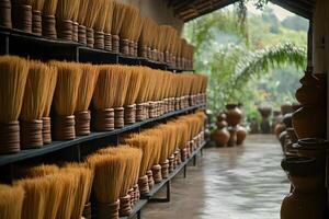 Traditional Broom Workshop and Handmade Craftsmanship in Natural Setting photo