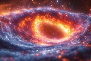 Cosmic Whirlpool of Fiery and Icy Elements in the Vast Galaxy photo
