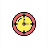 A clock icon in a flat style vector