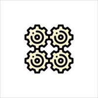 Four gears icon on white background vector