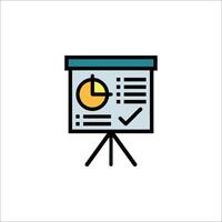 A presentation board with a chart and a check mark vector