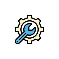 A wrench and gearwheel icon on a white background vector