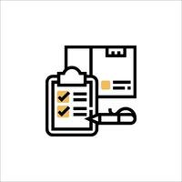A checklist icon with a pen and paper vector