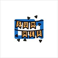 A banner with the word summer in it vector