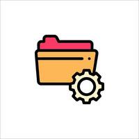 A folder with a gear and a folder icon vector