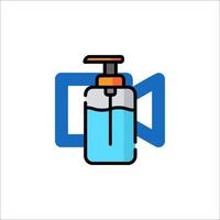 A bottle of soap and a bottle of liquid vector