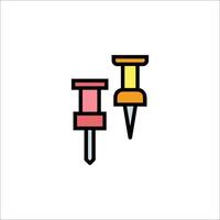 Two pins with a hammer icon on a white background vector