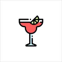 A margarita with a slice of lime on top vector