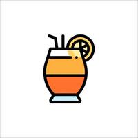 A drink with a lemon slice in it vector