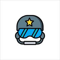 A helmet with a star on it vector