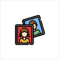 Two people are in a frame with a picture of them vector