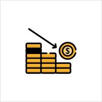 Money stack icon with arrow pointing up vector