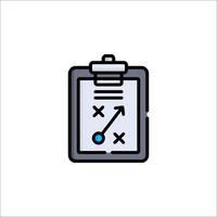 A clipboard with a pencil and an arrow on it vector