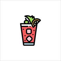 A drink with a slice of lemon and a slice of orange vector