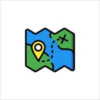 A map icon with a pin pointing to a location vector