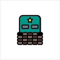 A green robot with a star on it vector