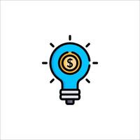 Light bulb with dollar sign icon vector