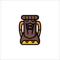 A brown and orange hiking boot icon vector
