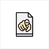 A hand pointing at a document icon vector