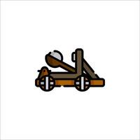 A cartoon car with wheels and a wooden handle vector