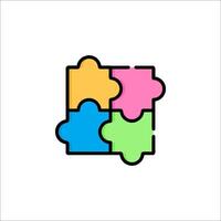 A colorful puzzle piece icon on a white background vector