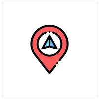 A map marker with an arrow pointing to it vector