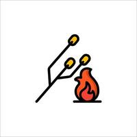 A fire and a stick with two sticks on it vector