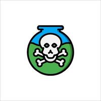 A skull and crossbones in a jar vector