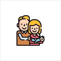 A family icon with a man and woman holding a baby vector