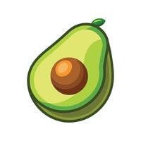 Fresh and Vibrant Avocado Slice Illustration with Seed in Cartoon Style vector