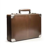 Classic brown leather briefcase showcasing timeless design and craftsmanship photo