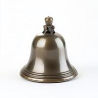 Unique brass bell with a polished finish, featuring a decorative clapper, suitable for various uses and occasions photo