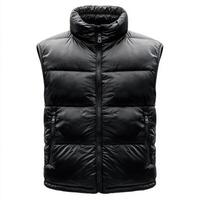 Stylish black puffer vest designed for warmth and versatility during outdoor activities in chilly weather photo