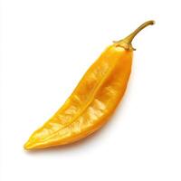 Yellow chili pepper showcases vibrant color and unique shape with clear background for culinary uses photo