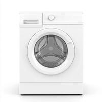 Modern washing machine with a sleek white design ideal for home laundry tasks photo